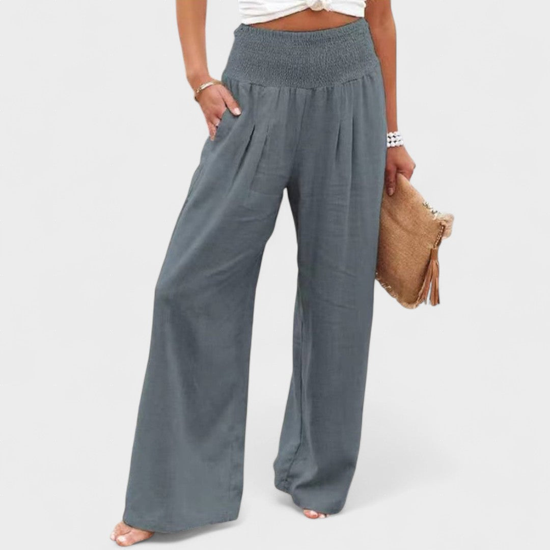 Susana™ | Wide Cotton and Linen Trousers