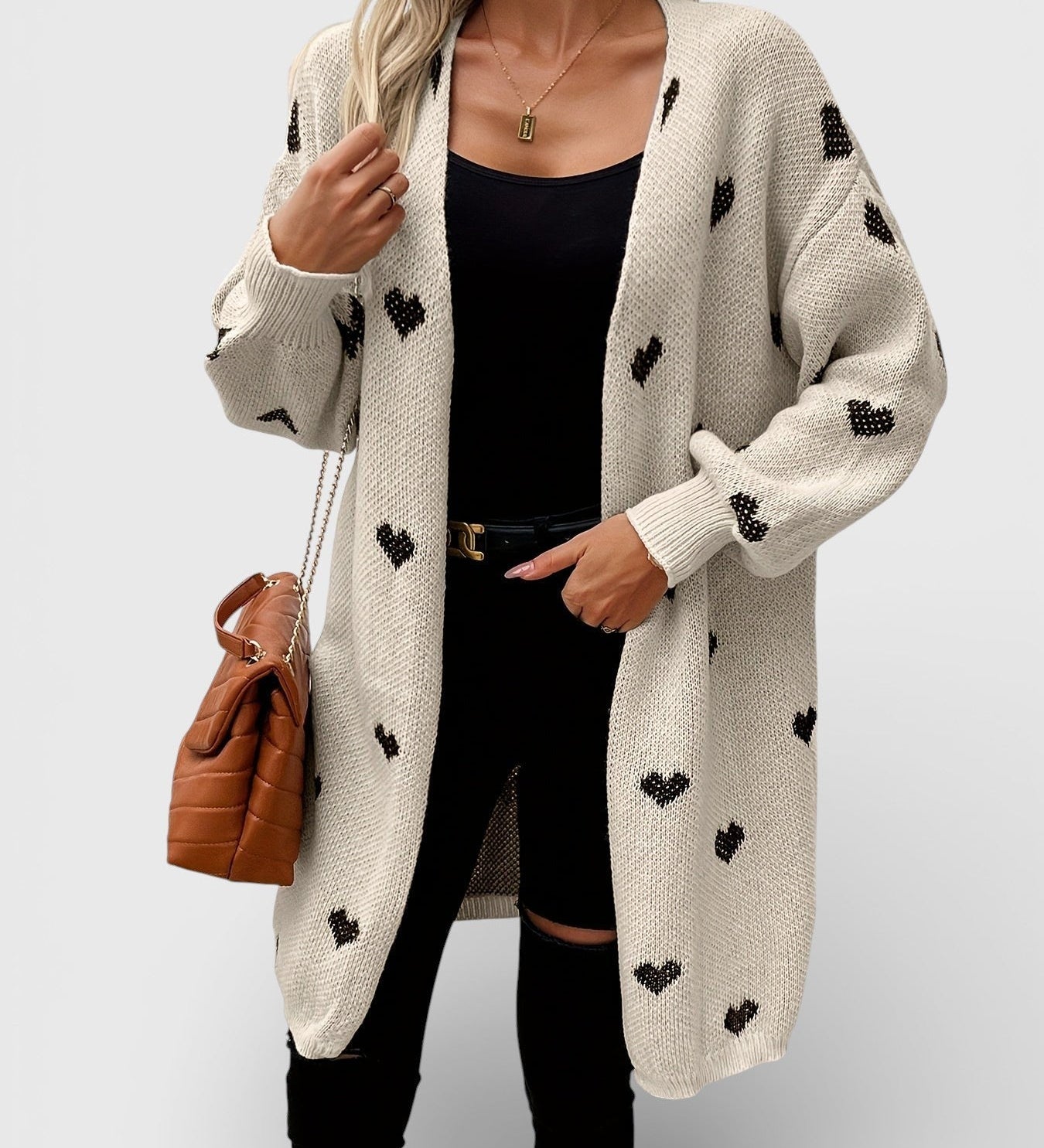Nina™ | Knitted Cardigan with Hearts