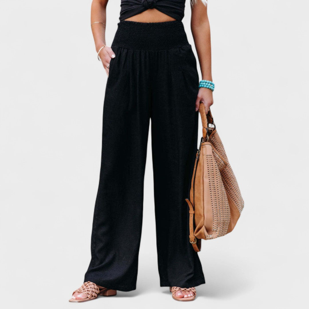 Susana™ | Wide Cotton and Linen Trousers
