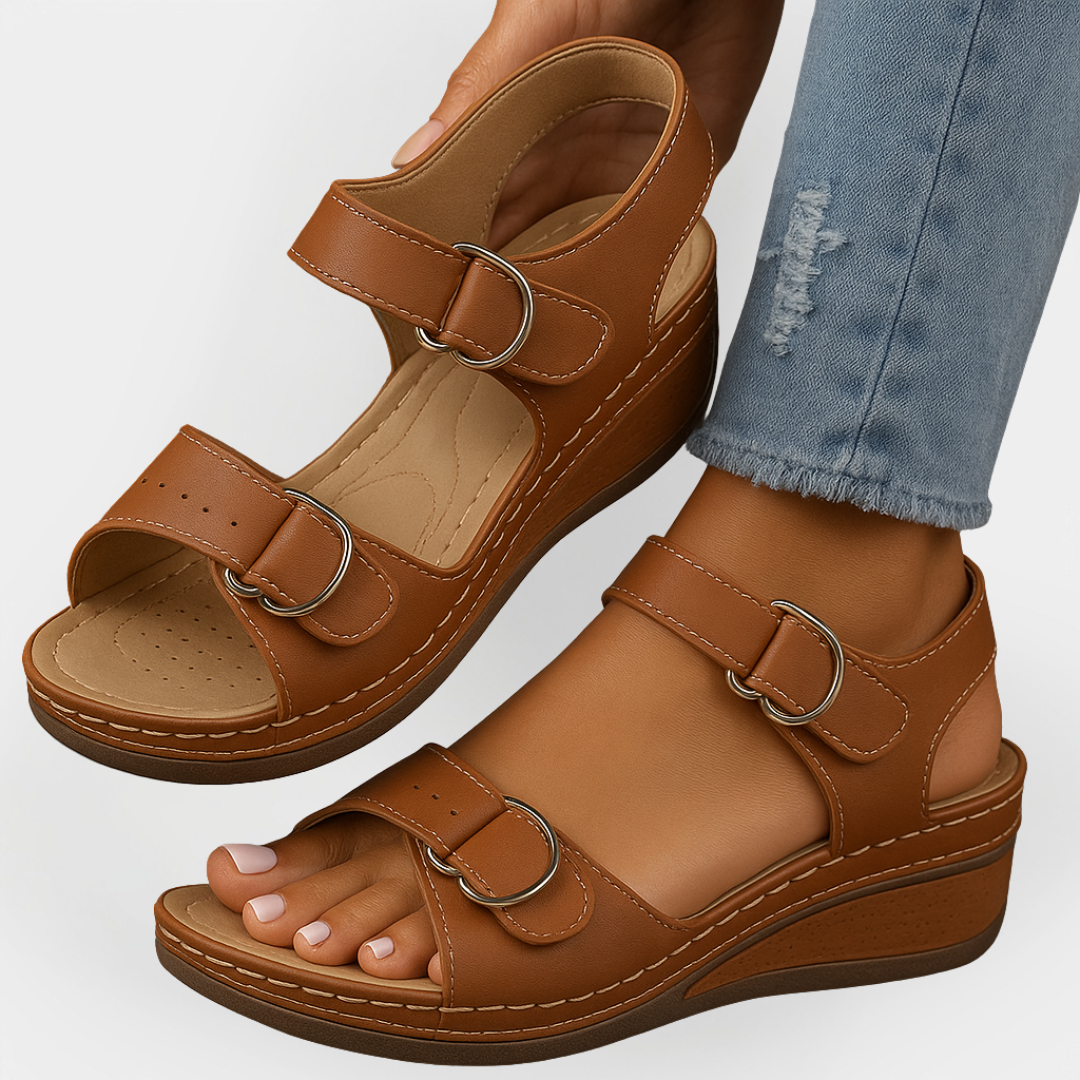 Leather Orthopaedic Sandals with Heel