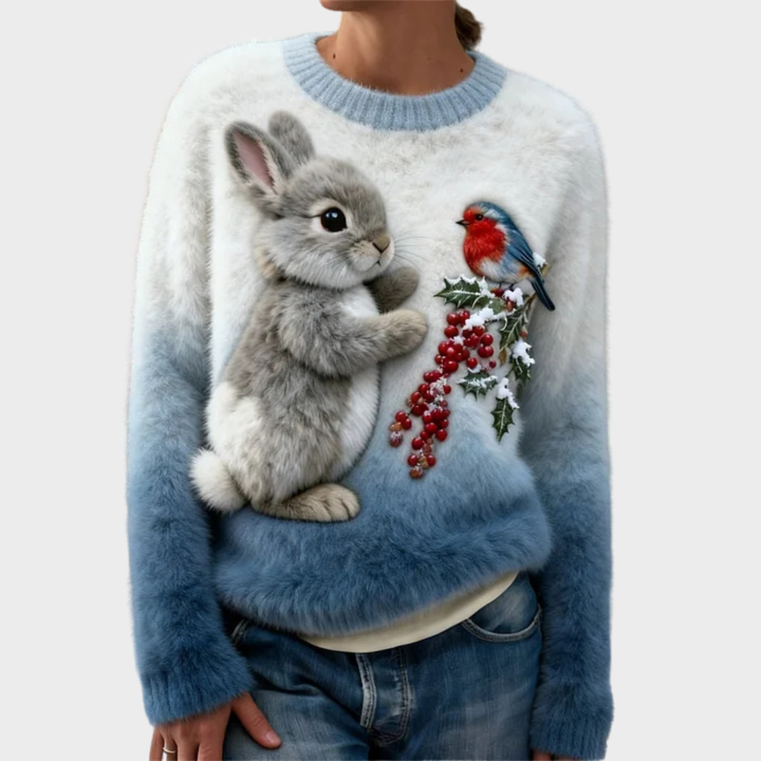 Teresa™ | Soft Christmas Jumper with Rabbit