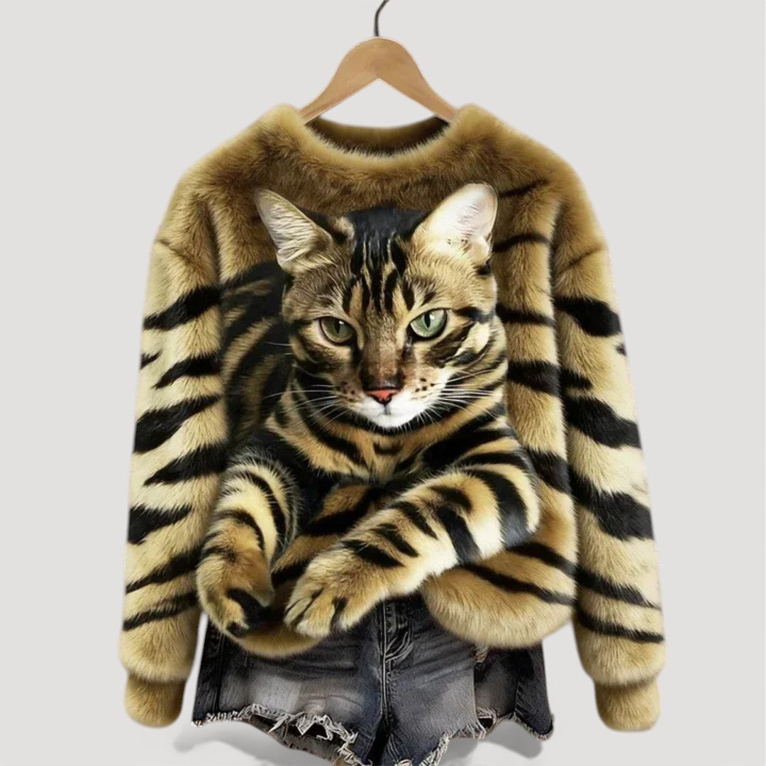 Clara™ | Warm Jersey with Feline Detail
