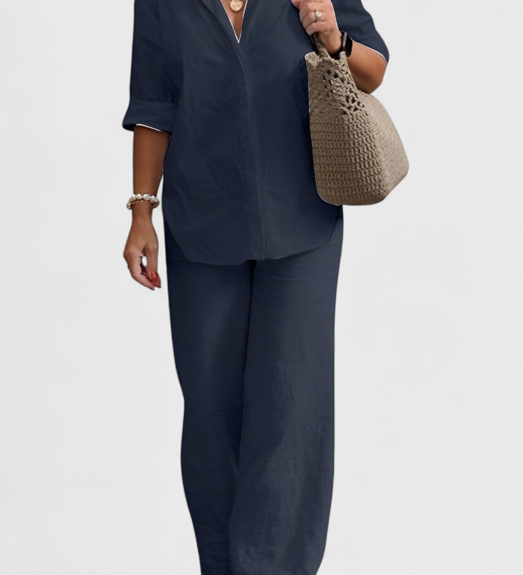 Skye Two-Piece Cotton and Linen Set