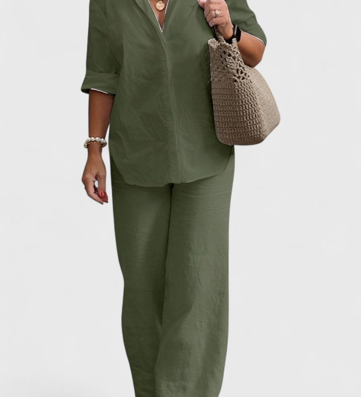 Skye Two-Piece Cotton and Linen Set