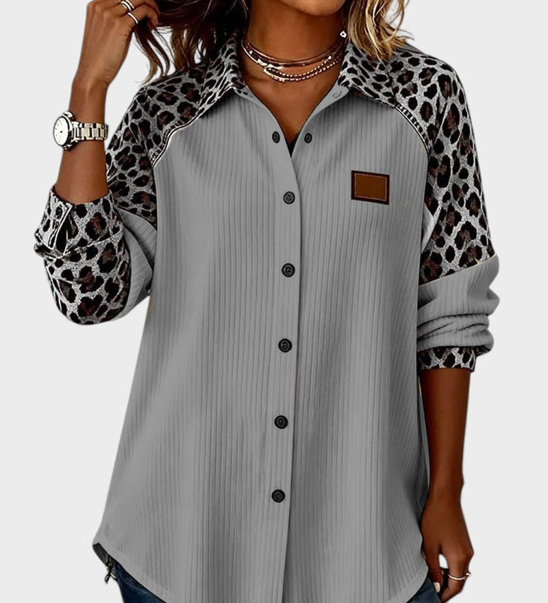 Juana™ | Leopard Print Button-Up Shirt
