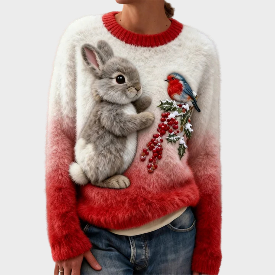 Teresa™ | Soft Christmas Jumper with Rabbit