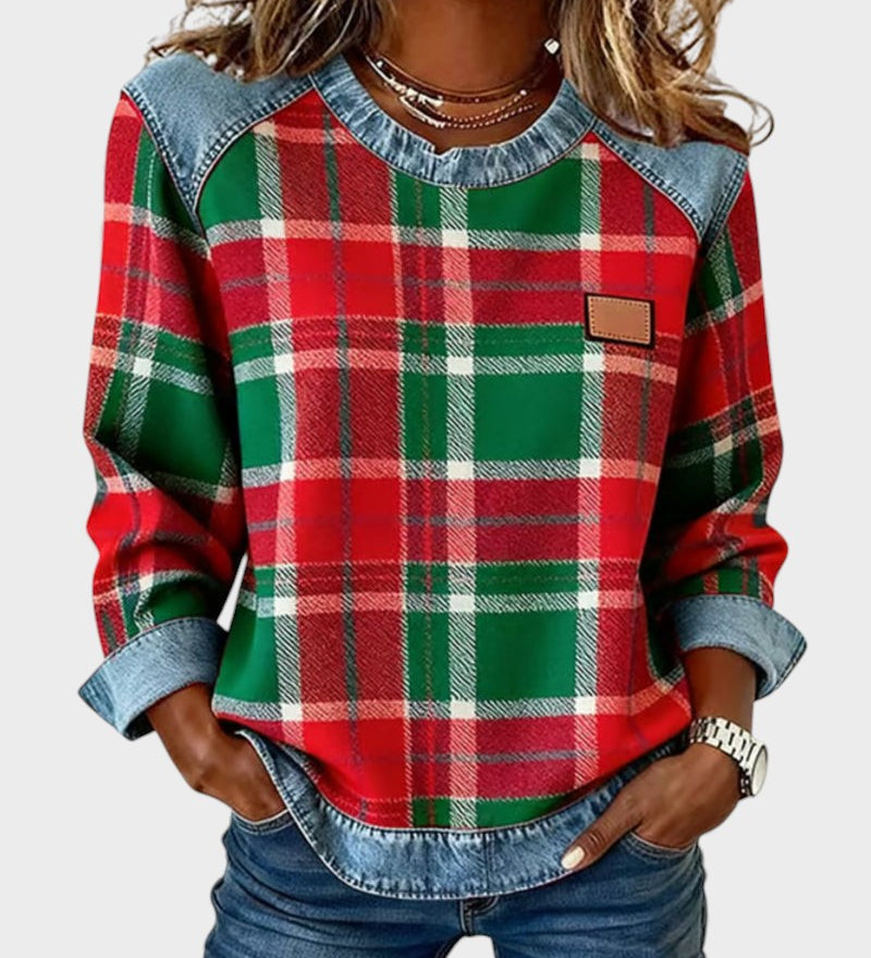 Marta™ | Sweatshirt with Check Patches