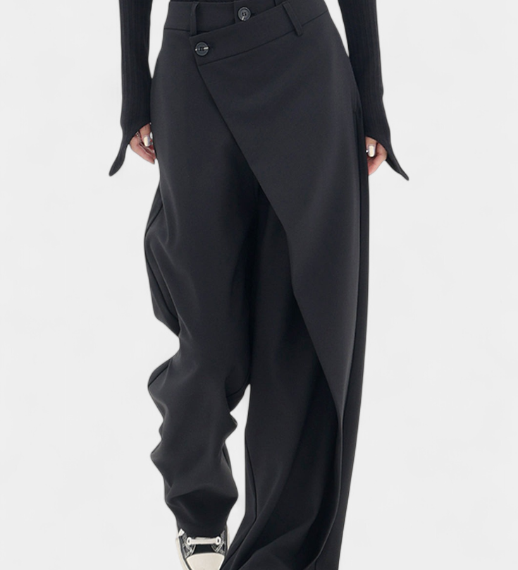 Oaklyn Straight Leg Trousers with Modern Draping
