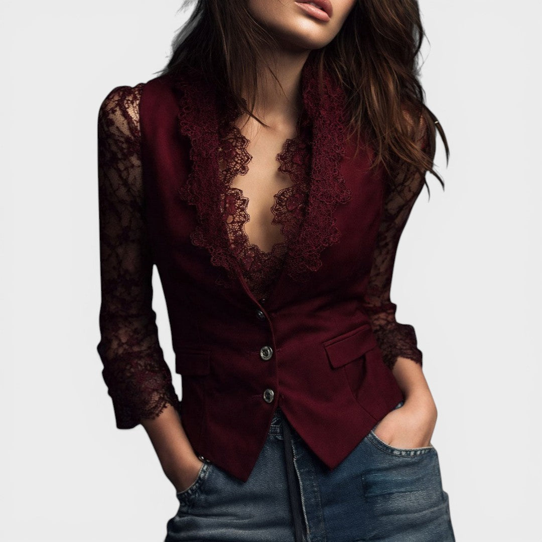 Elena™ | Elegant Lace Blouse