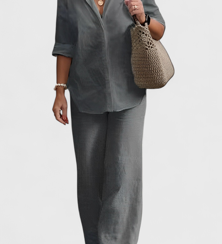 Skye Two-Piece Cotton and Linen Set