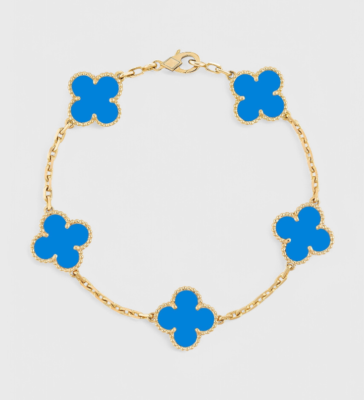Clover Motif and Elegance Gold-Plated Bracelet
