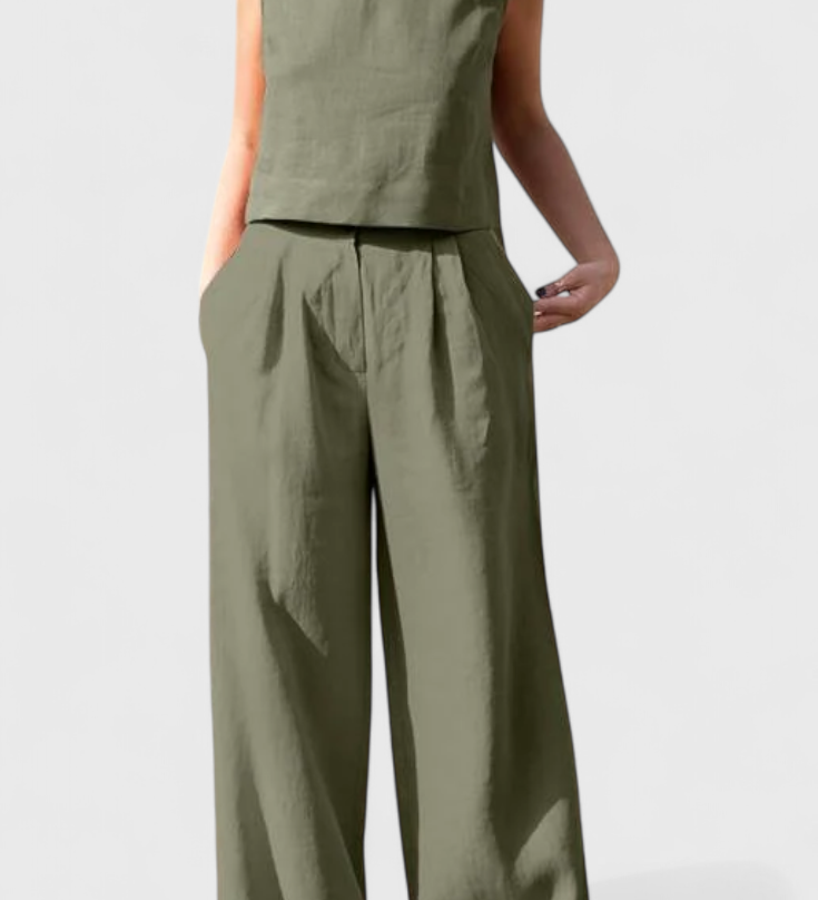 Yvanne Vintage Summer Sleeveless Set