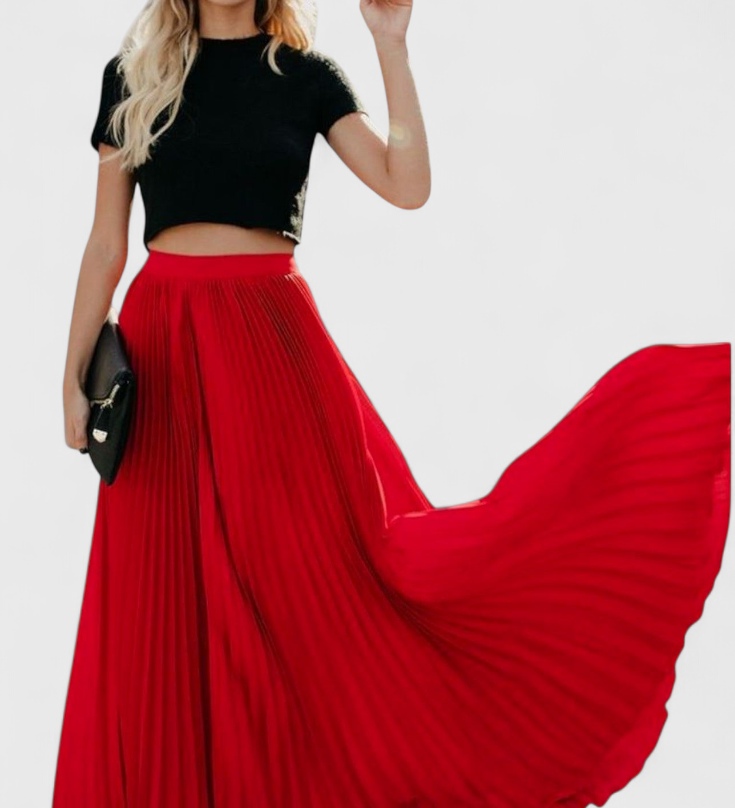 Mila High-Waisted Pleated Skirt