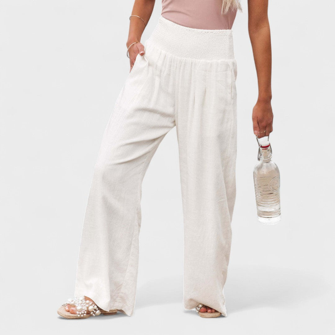 Susana™ | Wide Cotton and Linen Trousers