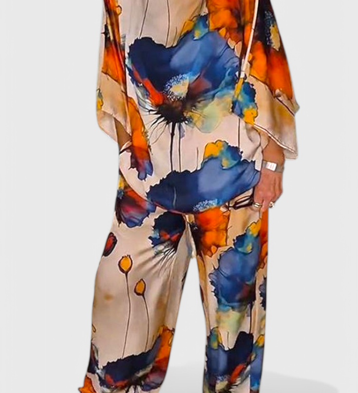 Karoline Floral Two-Piece Set with Relaxed Fit