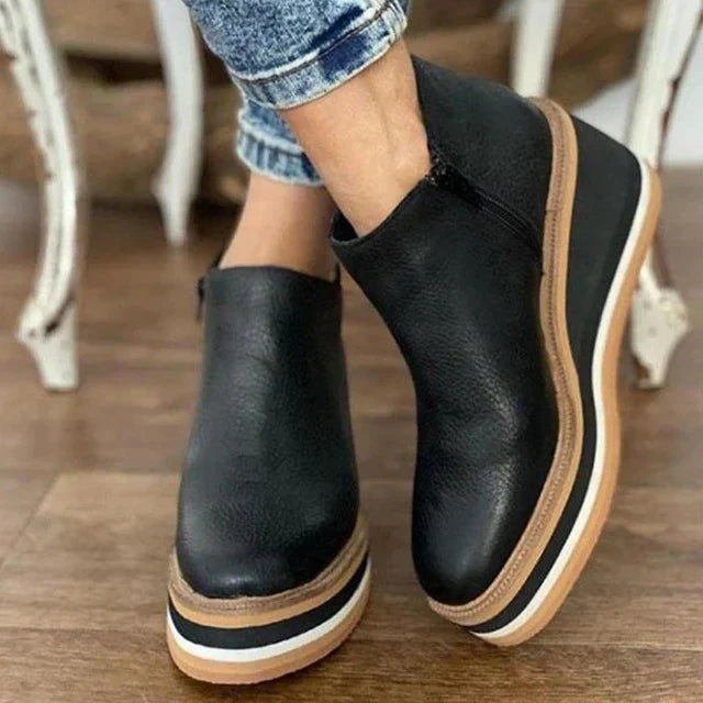 Catalina | Elegant Leather Boot with Comfortable Heel