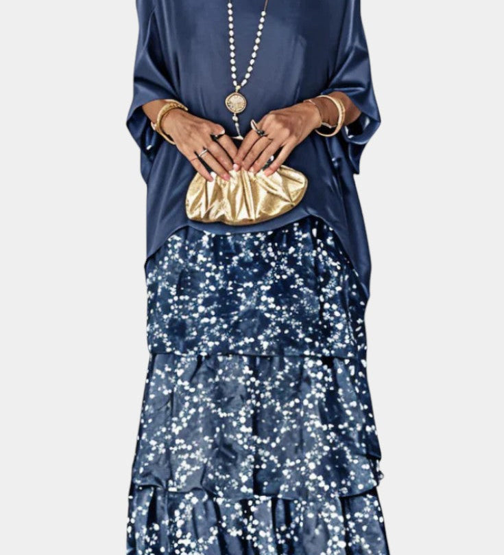 Caroline Batwing Maxi Dress with Print