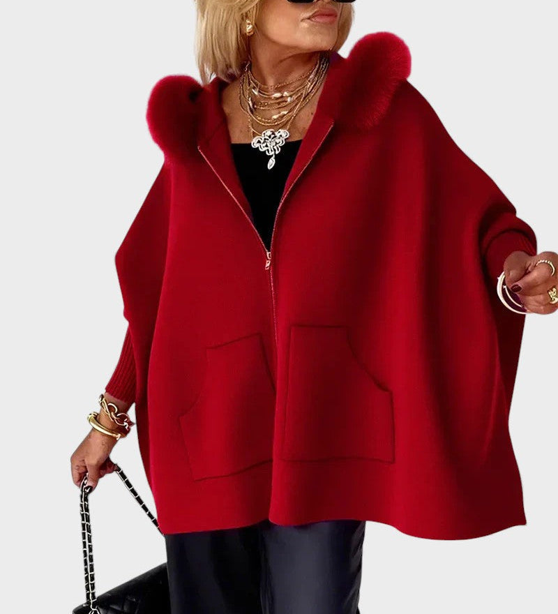 Miranda™ | Casual coat with hood and fur collar