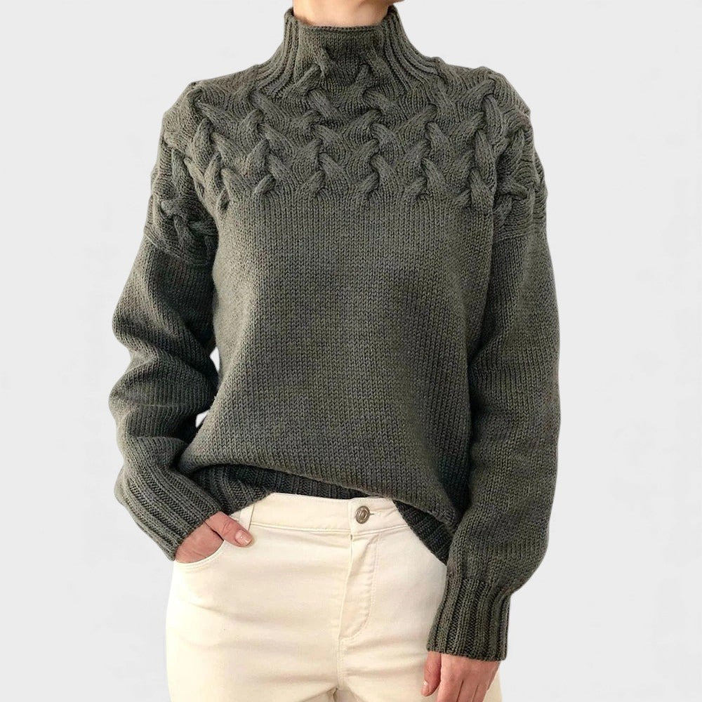 Nora™ | Warm Knitted Sweater with High Neck