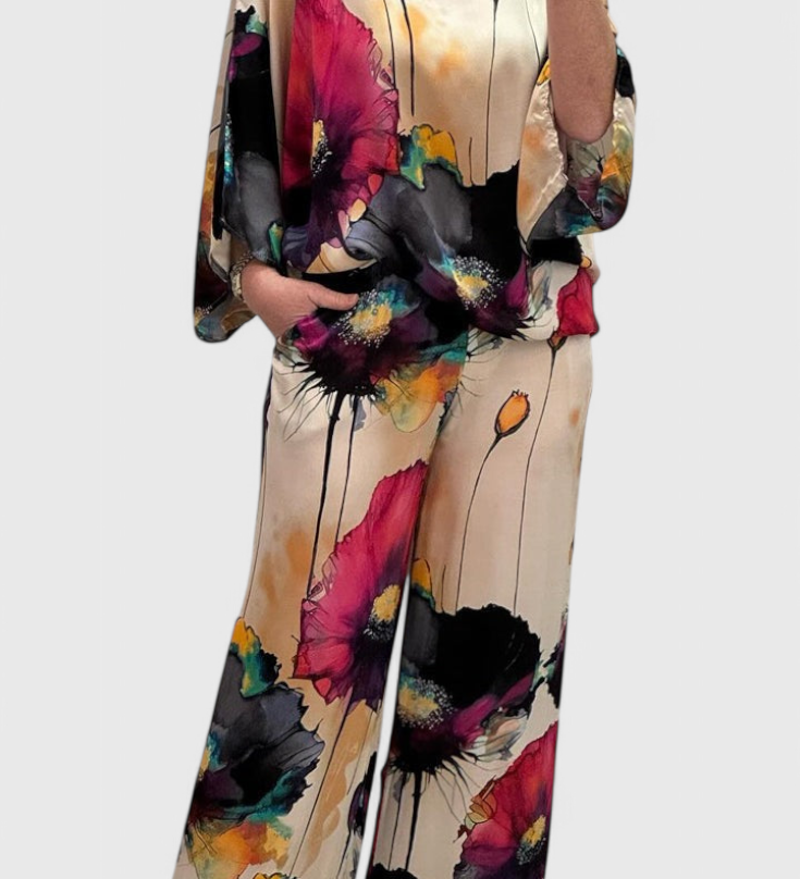 Karoline Floral Two-Piece Set with Relaxed Fit