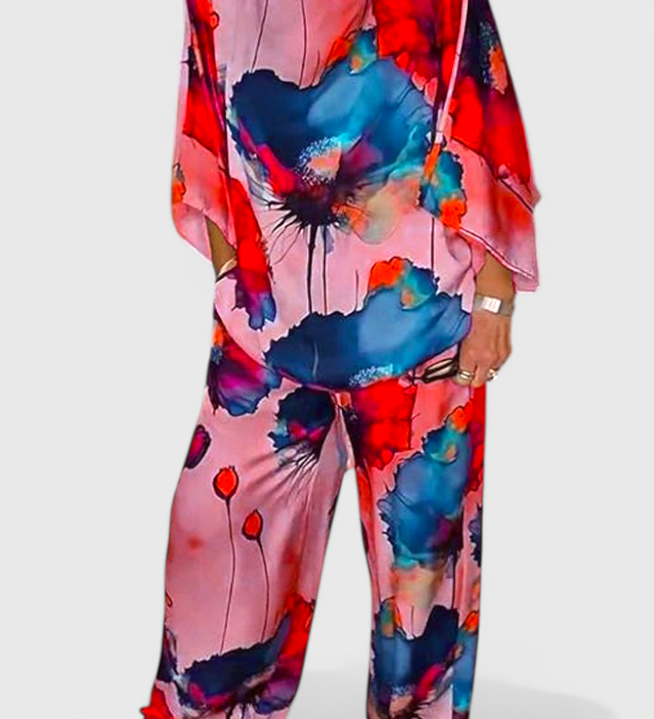 Karoline Floral Two-Piece Set with Relaxed Fit