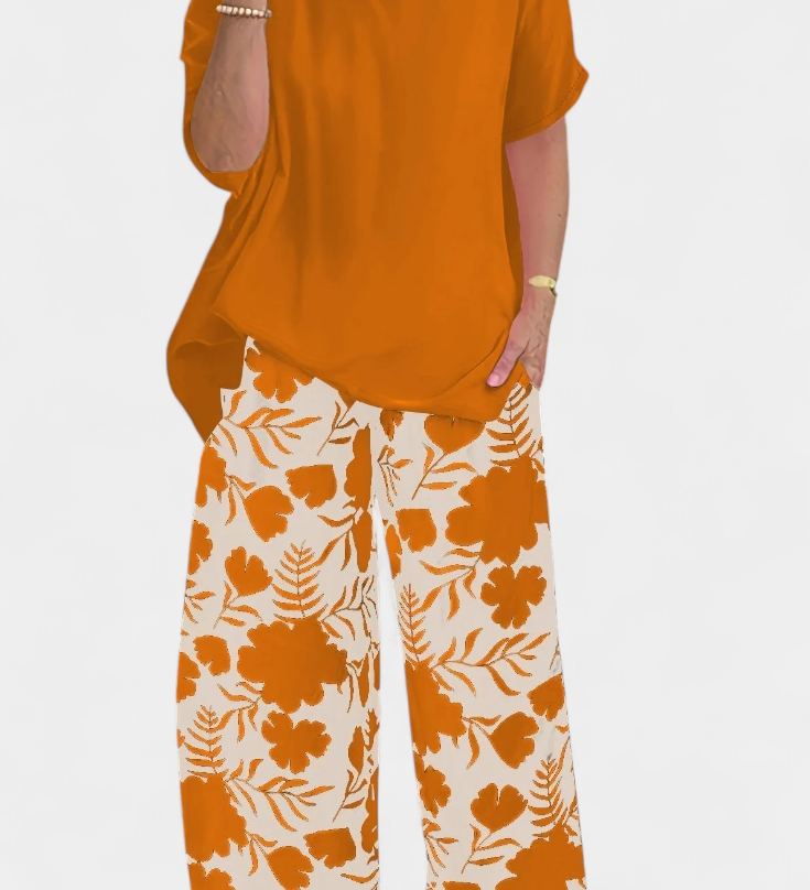 Aivy Floral Two-Piece Set with Relaxed Touch