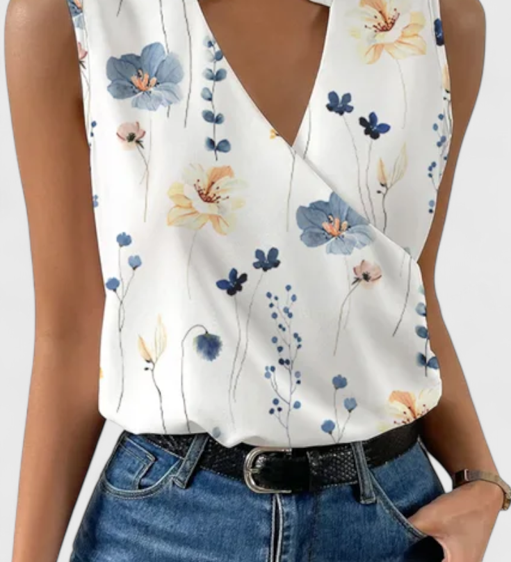 Yariela Soft Summer Top with V-Neck