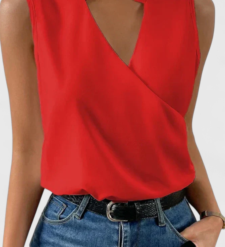 Yariela Soft Summer Top with V-Neck