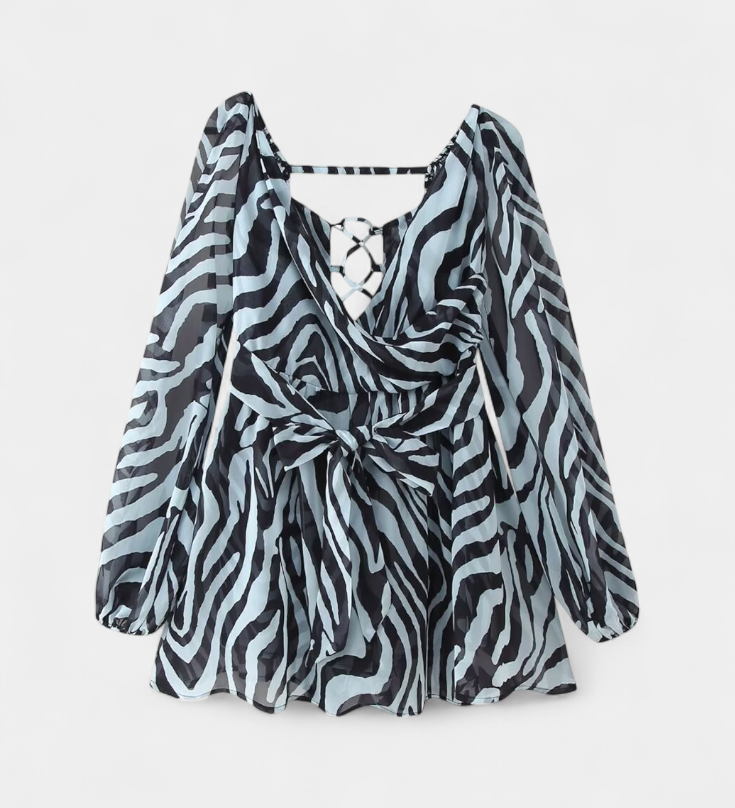 Skylar Mini Dress with V-Neck and Light Sleeves