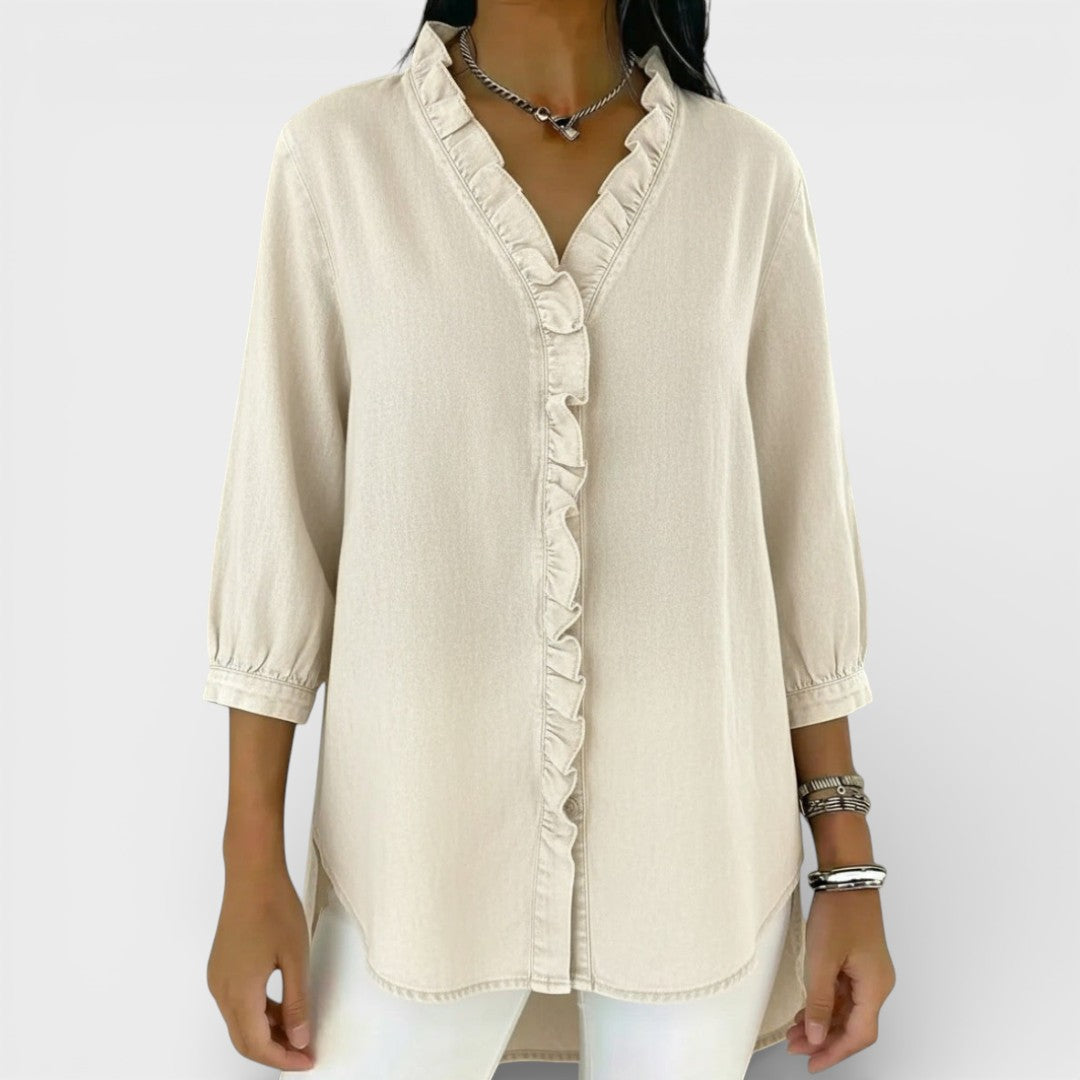 Elena™ | Elegant Ruffled Blouse