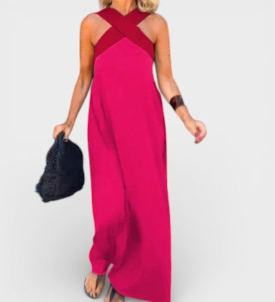 Cayetana™ | Long dress with a crossover neckline