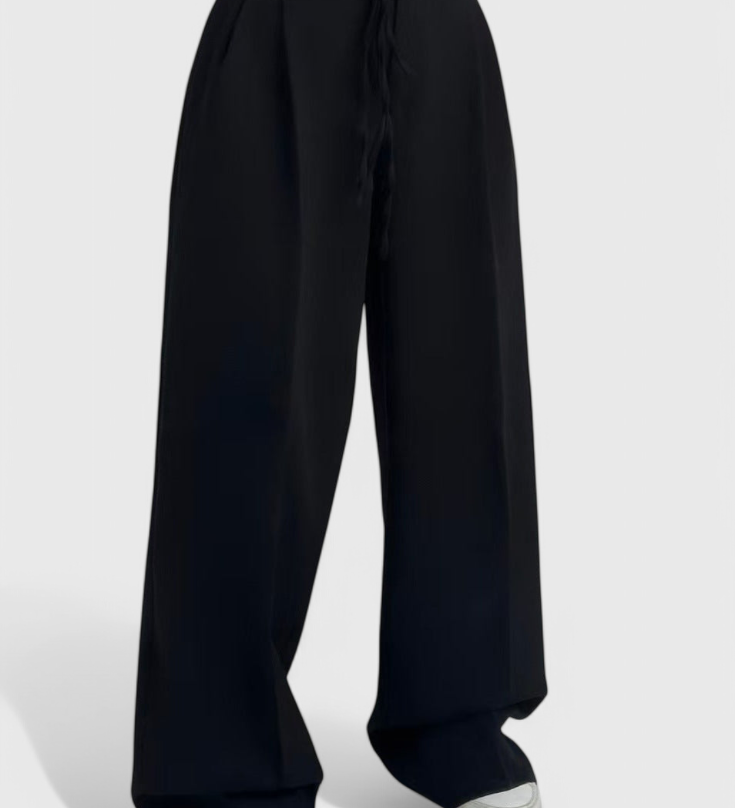 Sophie Wide-Leg Trousers with Drawstrings