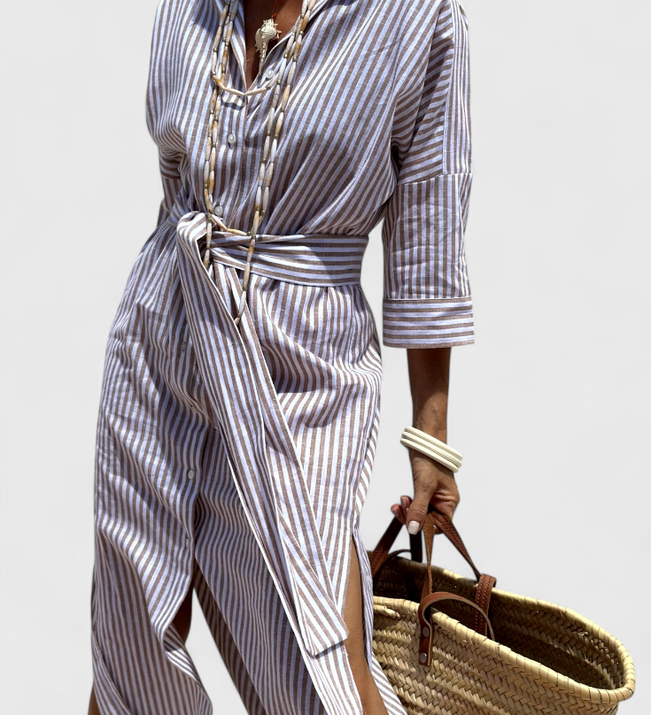 Sherlyn Timeless Striped Shirt Dress
