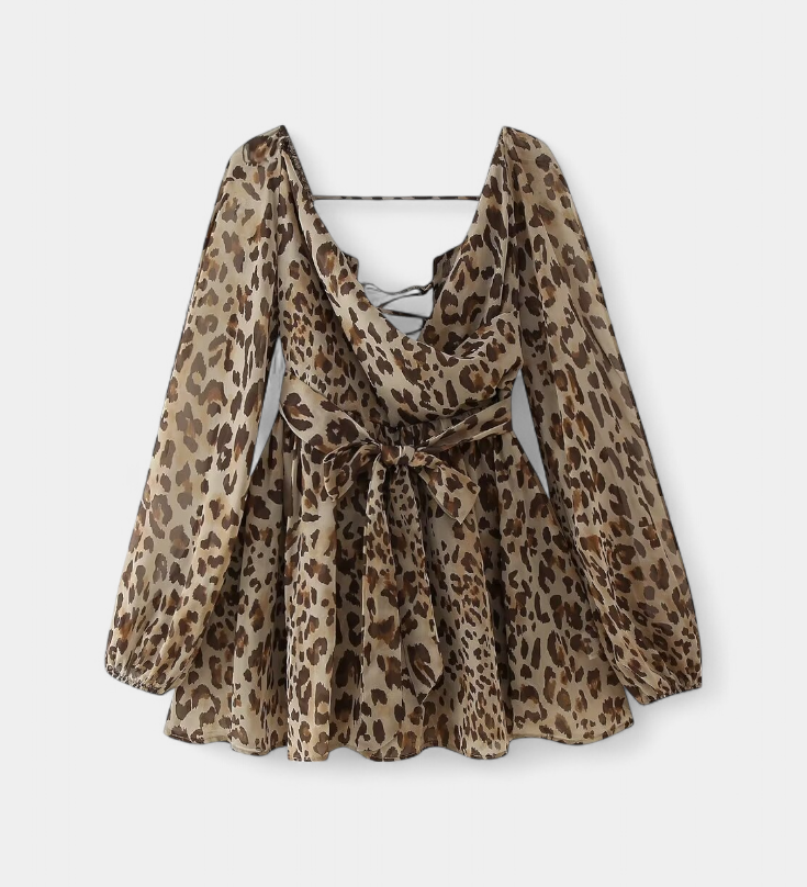 Skylar Mini Dress with V-Neck and Light Sleeves