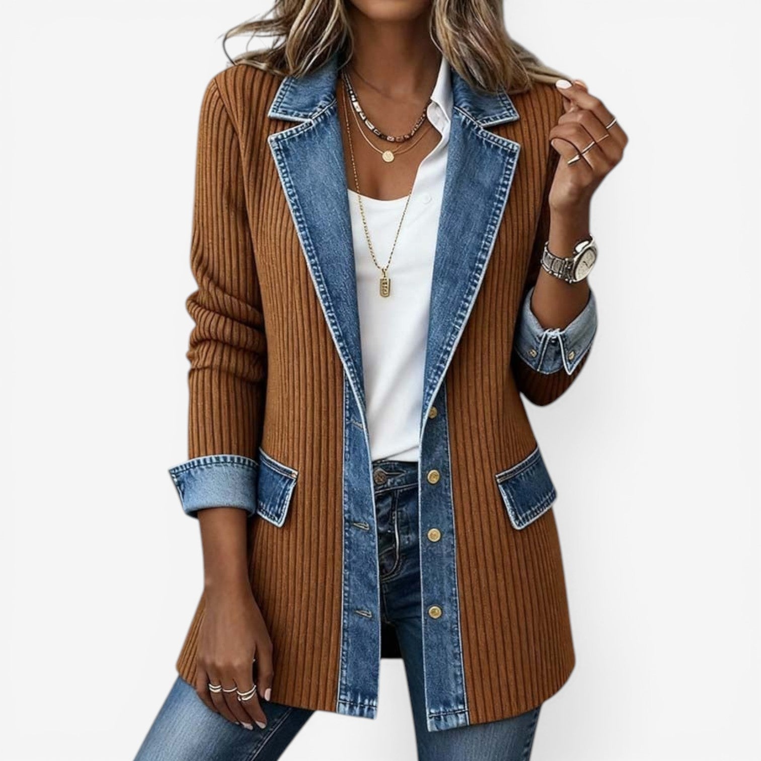 Emilia™ | Elegant Denim Blazer