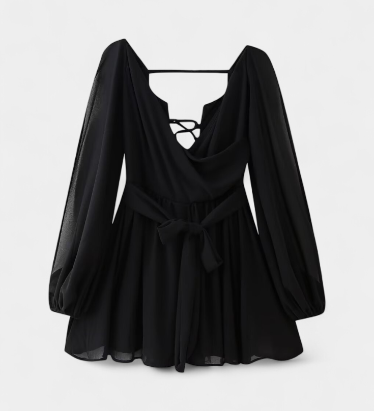 Skylar Mini Dress with V-Neck and Light Sleeves