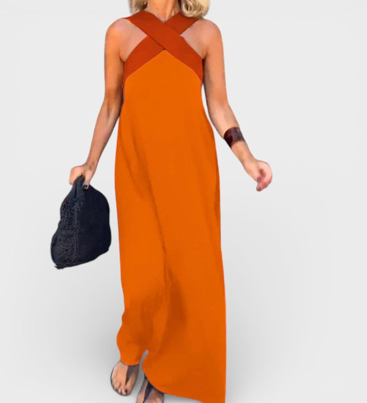 Cayetana™ | Long dress with a crossover neckline
