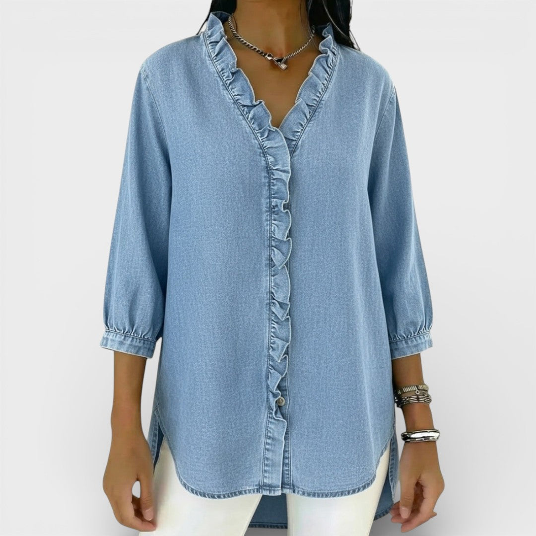 Elena™ | Elegant Ruffled Blouse