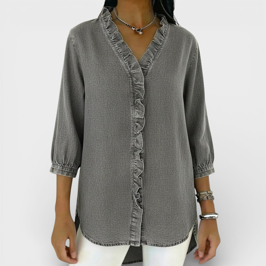 Elena™ | Elegant Ruffled Blouse