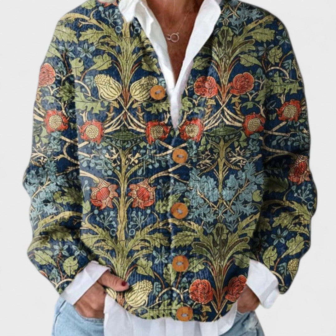 Clara™ | Elegant cardigan with floral design