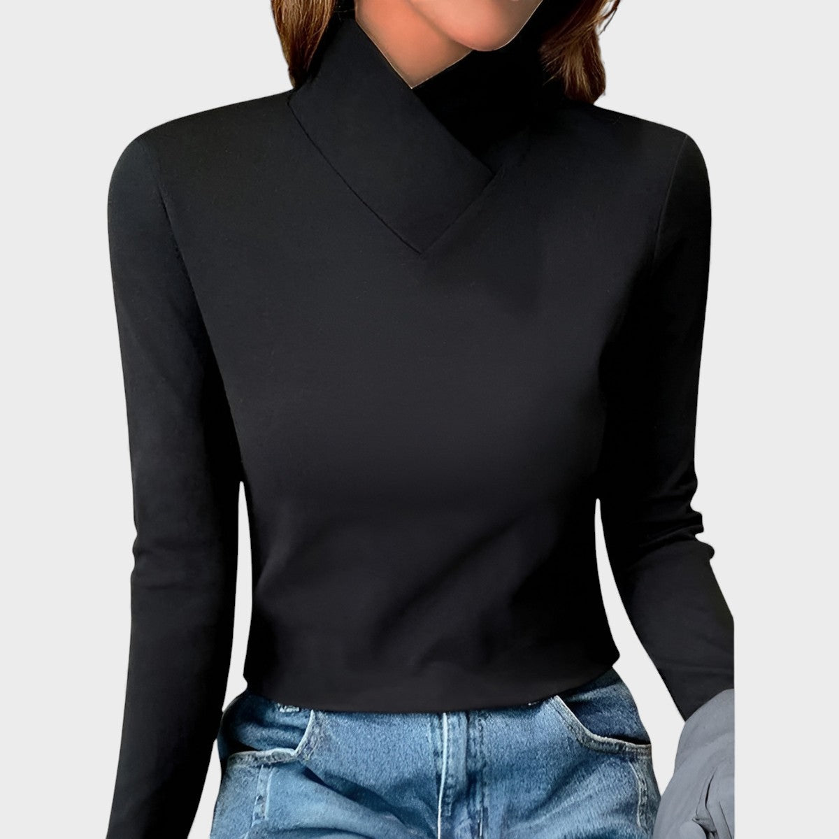 Silvia™ | Elegant High Neck Jersey