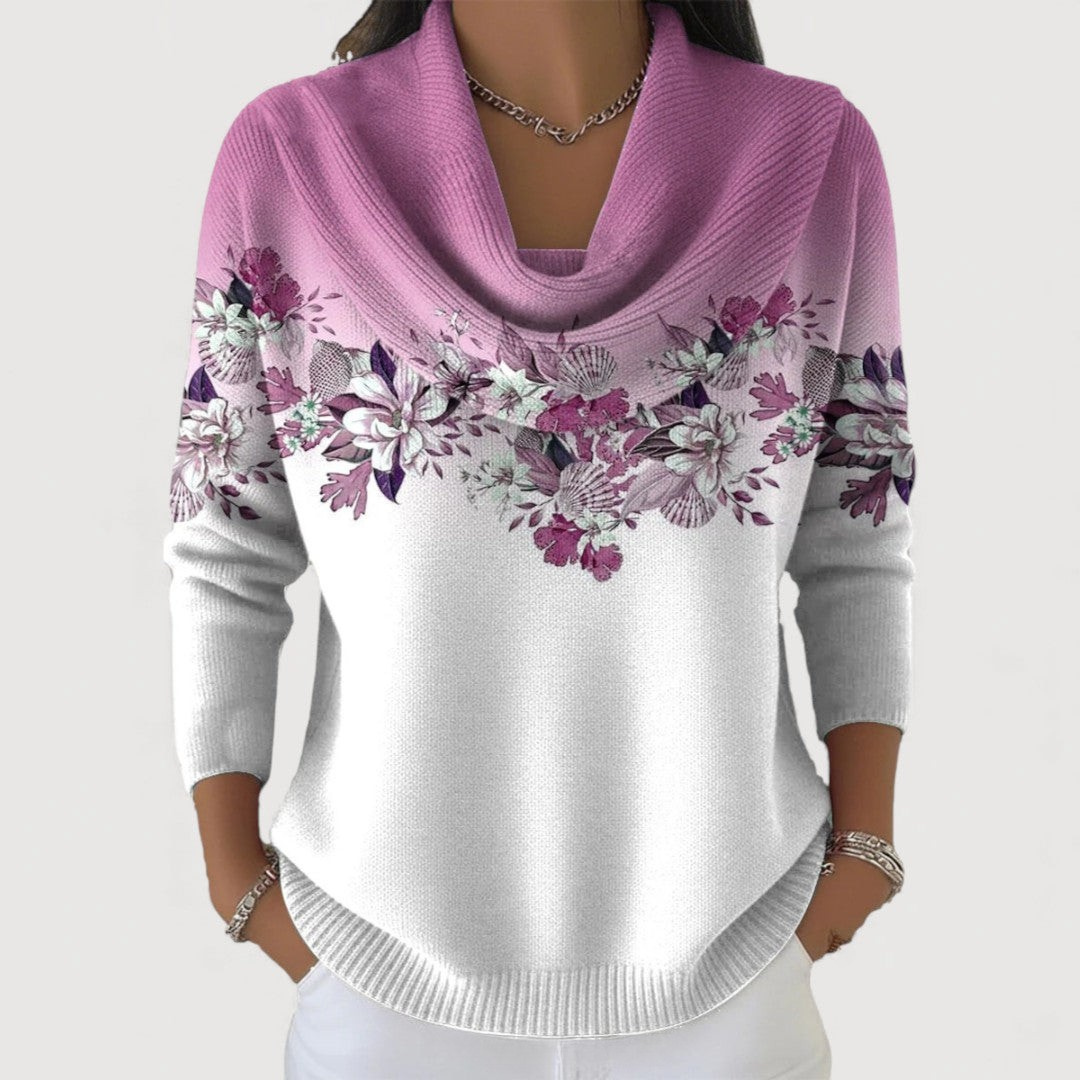 Amalia™ | Soft Neck Floral Jumper