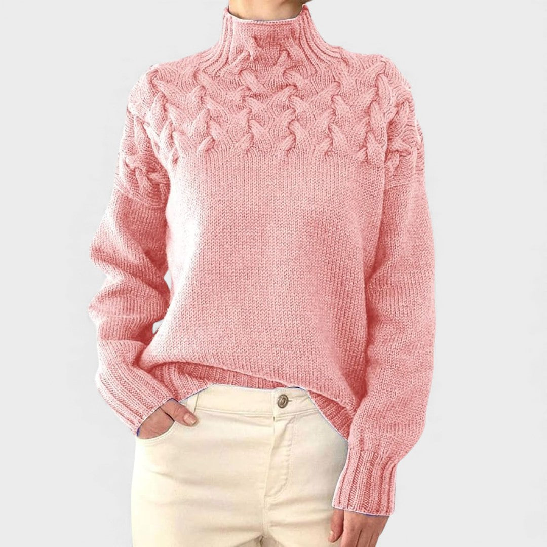 Nora™ | Warm Knitted Sweater with High Neck