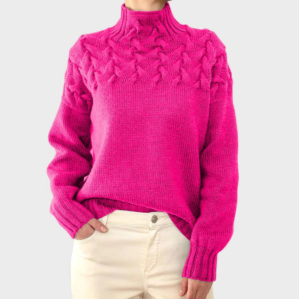 Nora™ | Warm Knitted Sweater with High Neck