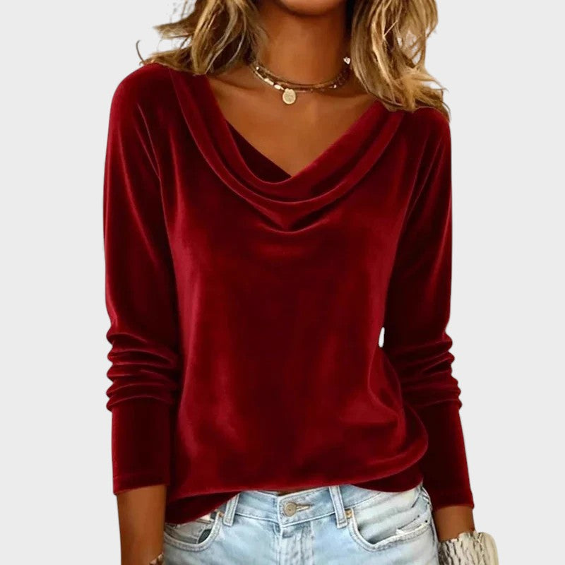 Dalia™ | Luxurious top with draped neckline