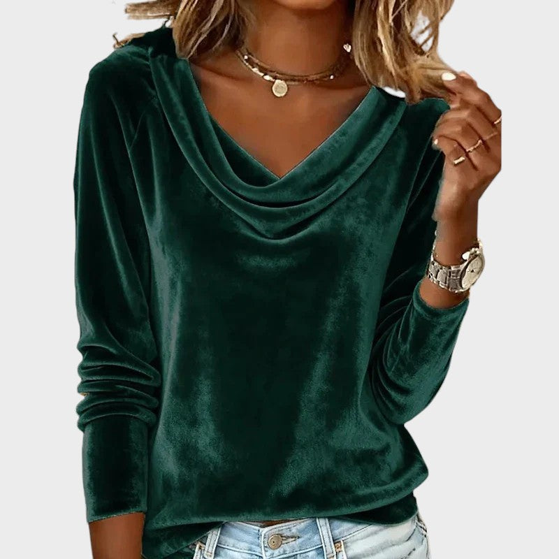Dalia™ | Luxurious top with draped neckline