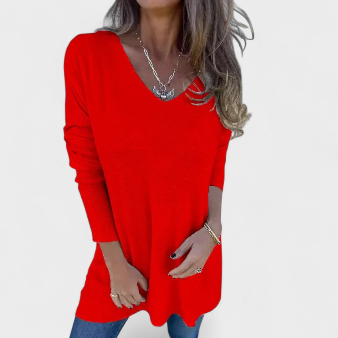 Juana™ | Relaxed Knit Tunic with V-Neck
