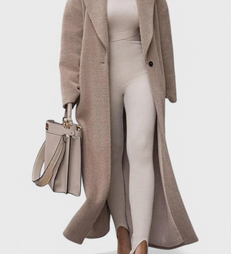 Chloe Luxe Structured Elegant Full-Length Coat