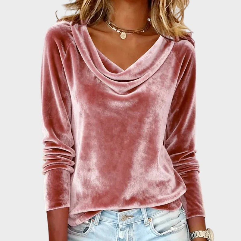 Dalia™ | Luxurious top with draped neckline