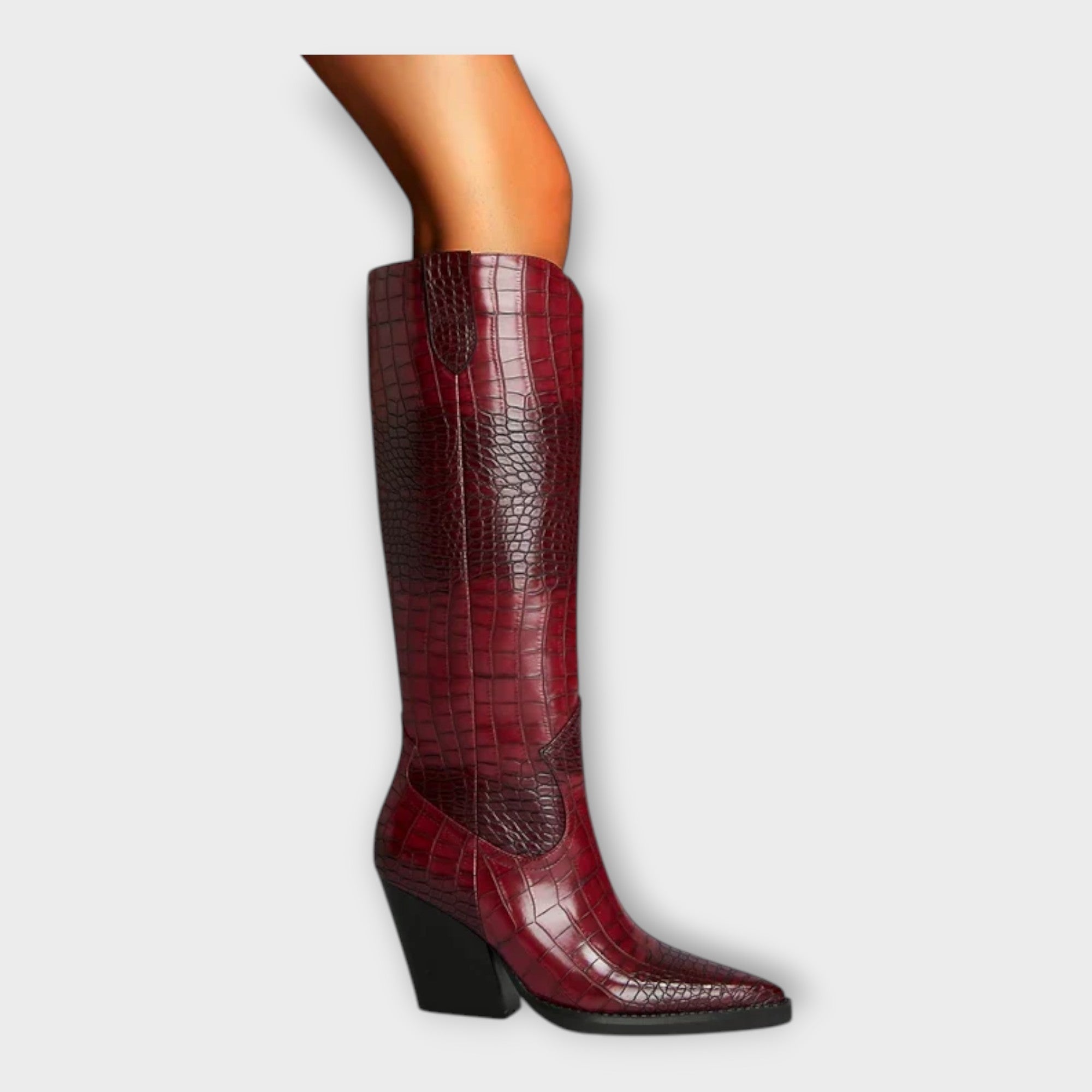 Camila | Croc Design Boots with Elegant Daily Heel